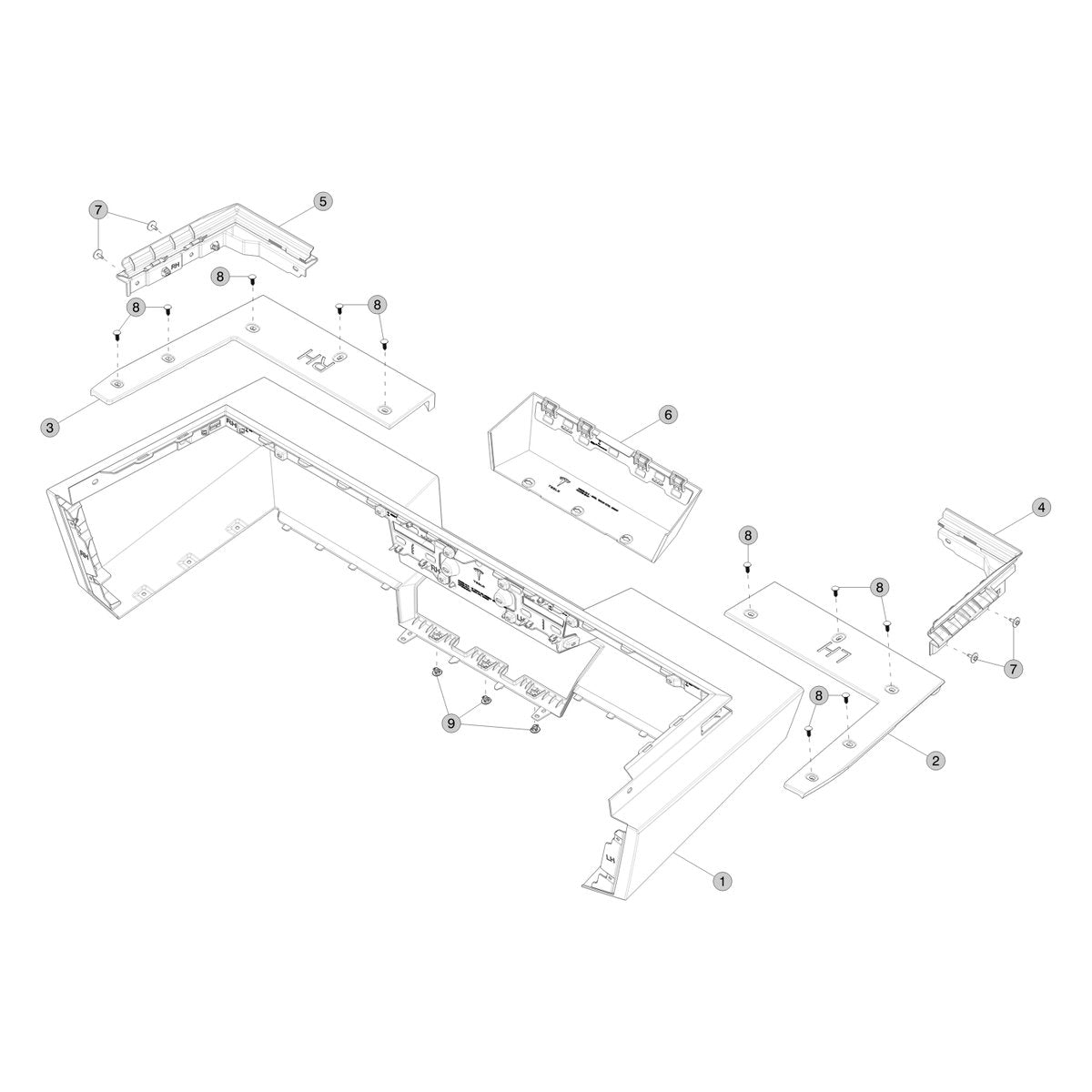 Tesla Cybertruck Rear Bumper Fascia parts diagram