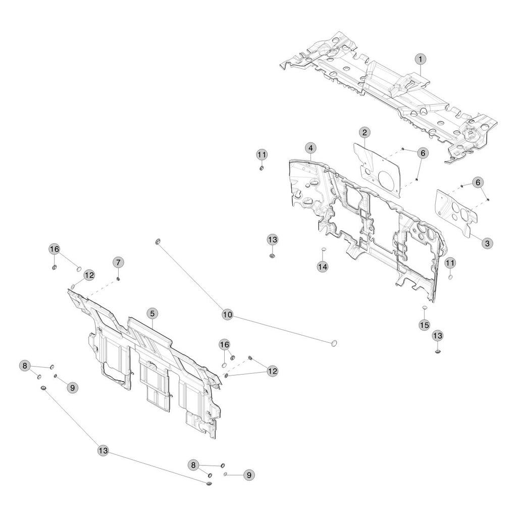 Tesla Cybertruck NVH Damping parts diagram