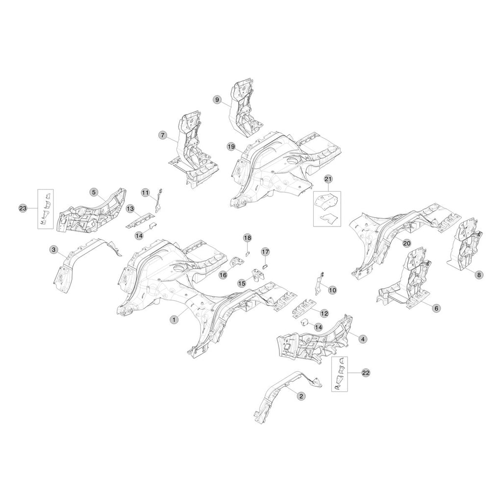 Tesla Cybertruck Rear Under Body parts diagram