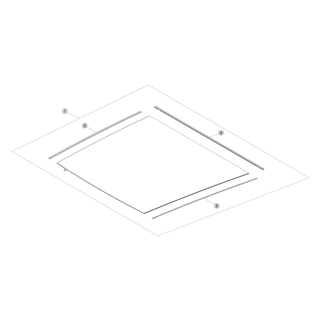 Tesla Cybertruck Roof Glass parts diagram