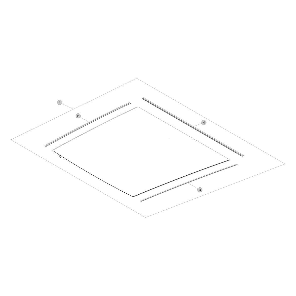 Tesla Cybertruck Roof Glass parts diagram