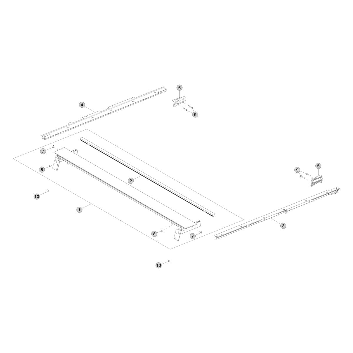 Tesla Cybertruck Fabric Tonneau parts diagram