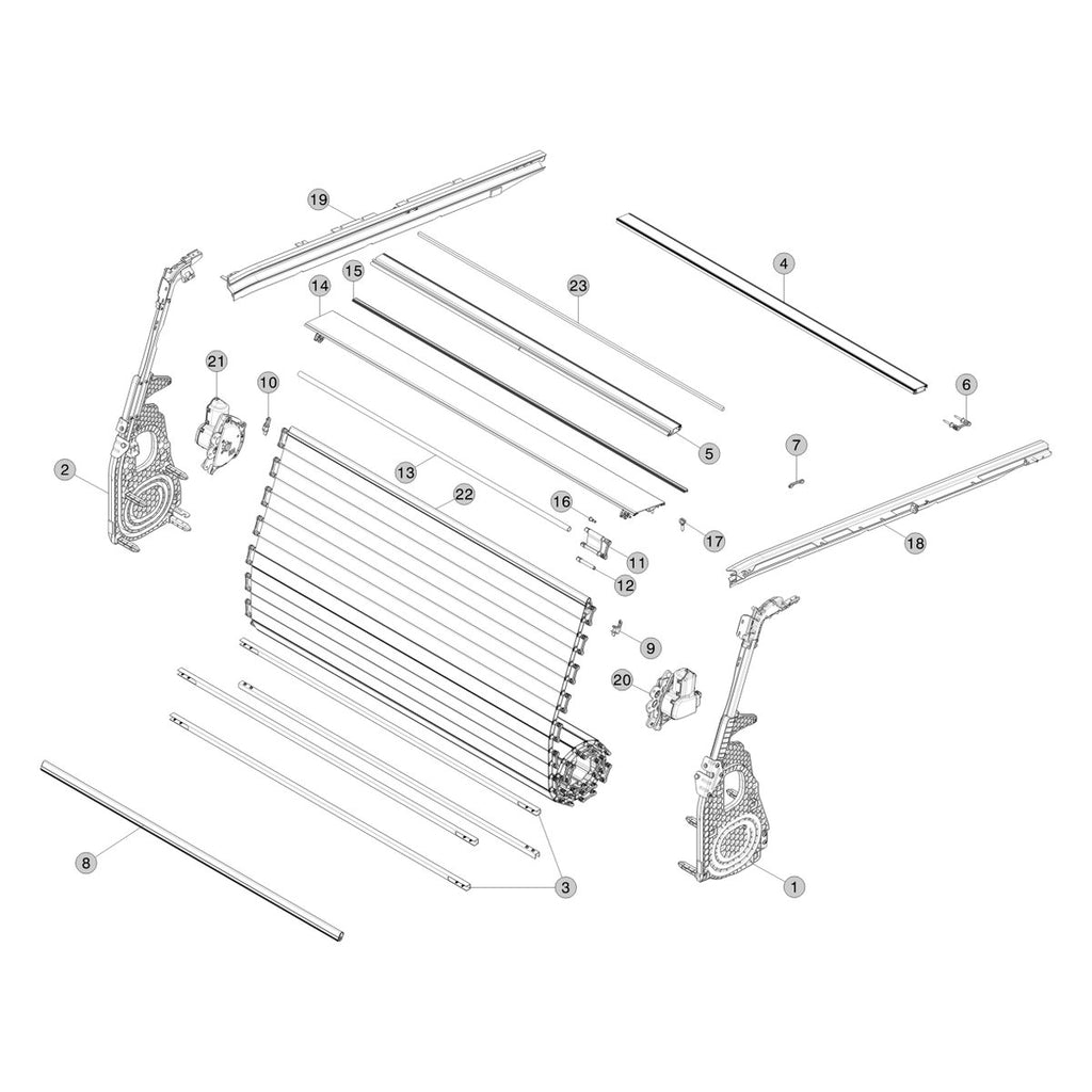 Tesla Cybertruck Tonneau parts diagram