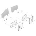Tesla Cybertruck Front and Rear Door Glass Regulator parts diagram