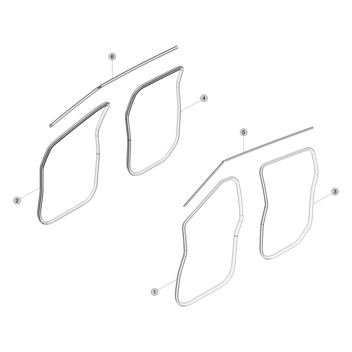 Tesla Cybertruck Body Side Seals parts diagram