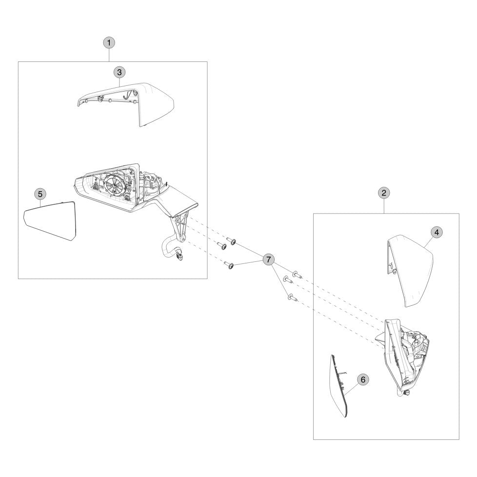 Tesla Cybertruck Exterior Mirrors parts diagram