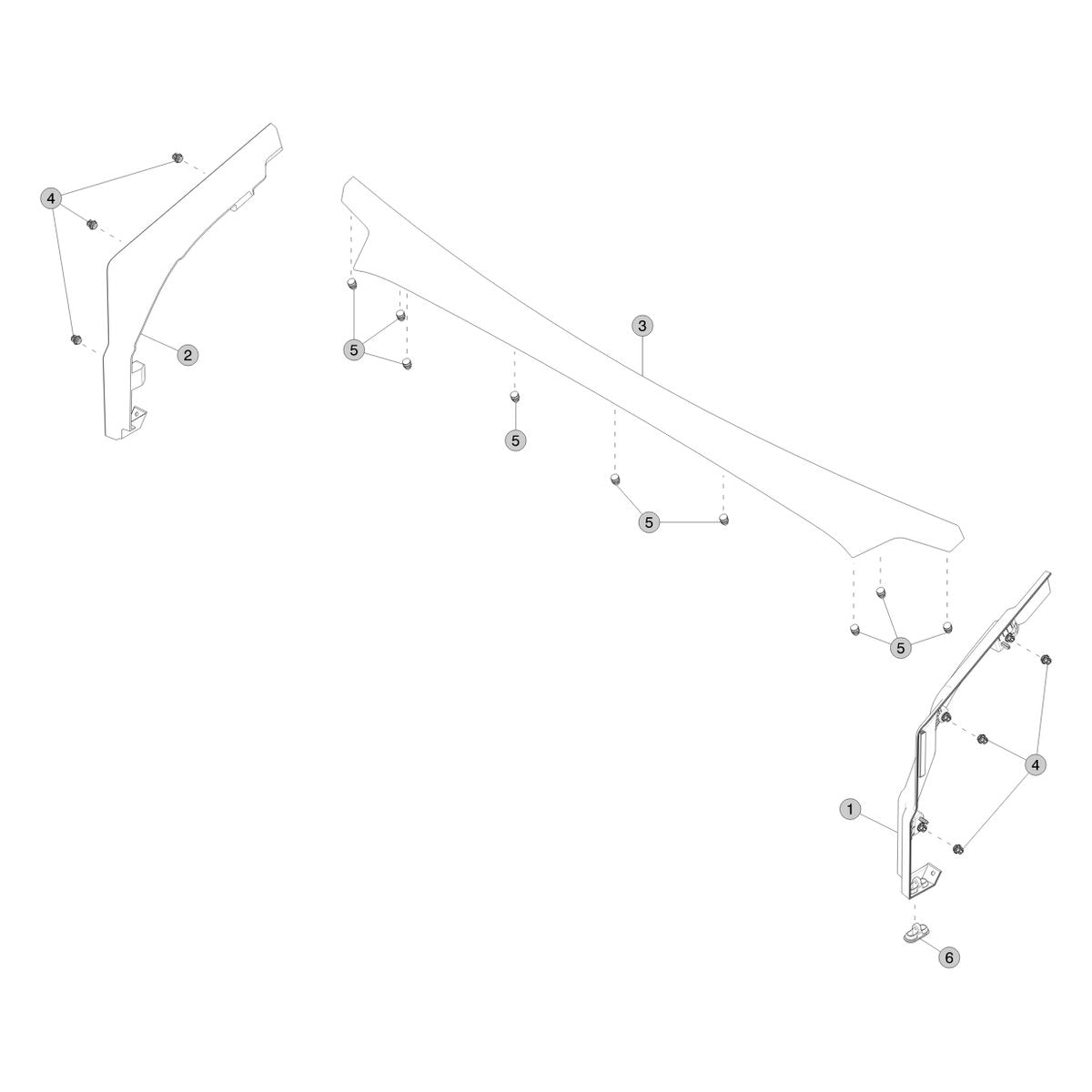 Tesla Cybertruck Underhood Trim parts diagram