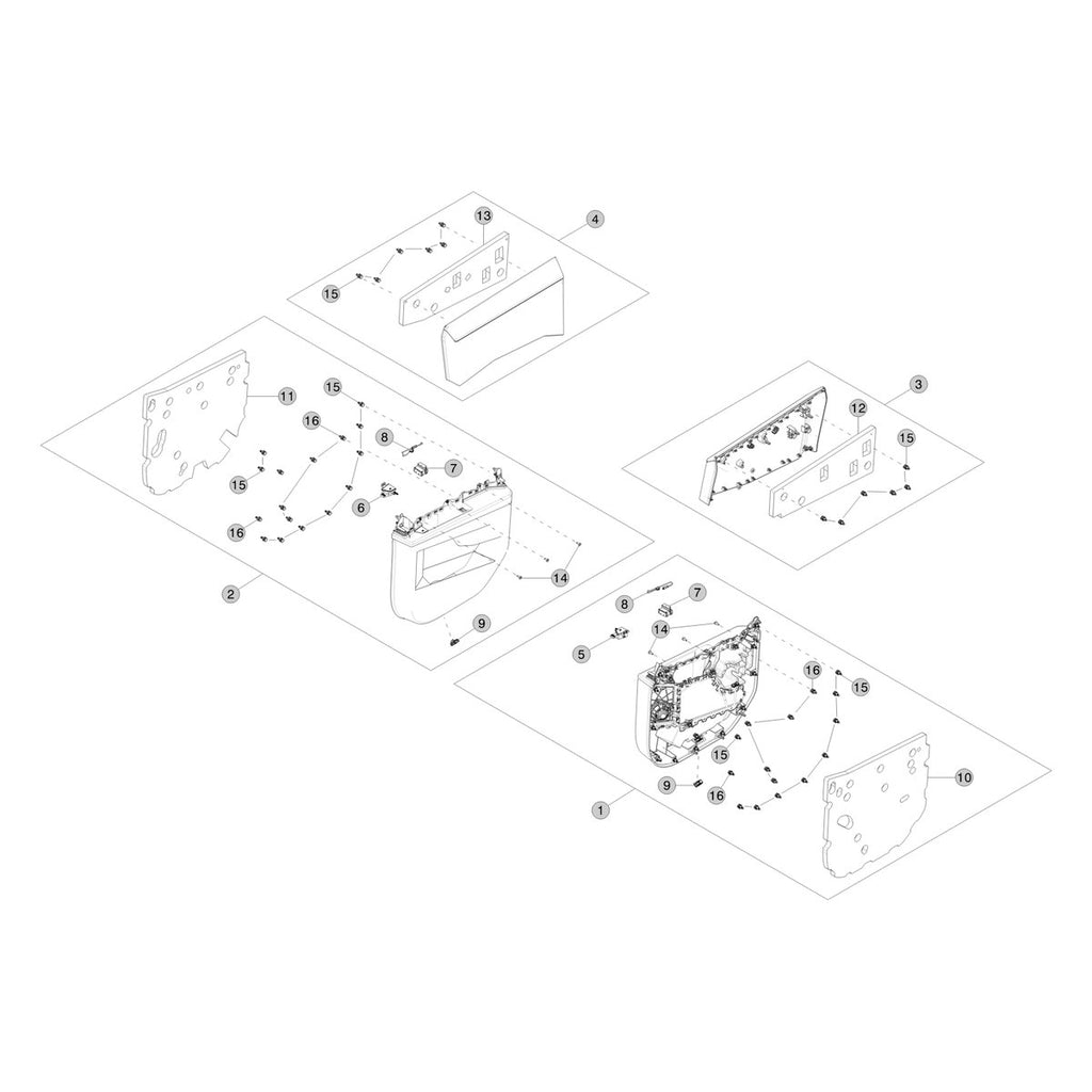 Tesla Cybertruck Rear Door Trim Pad parts diagram