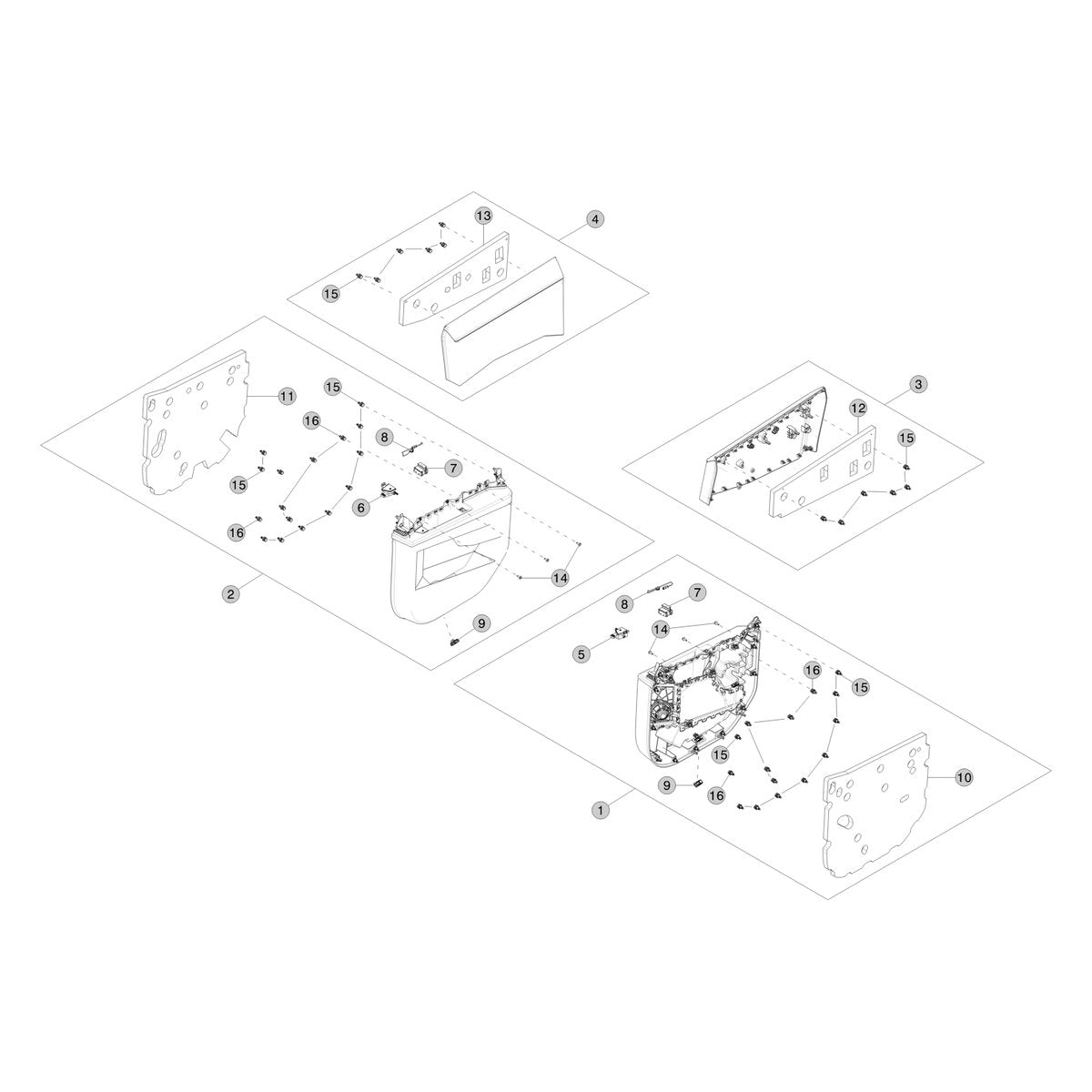 Tesla Cybertruck Rear Door Trim Pad parts diagram
