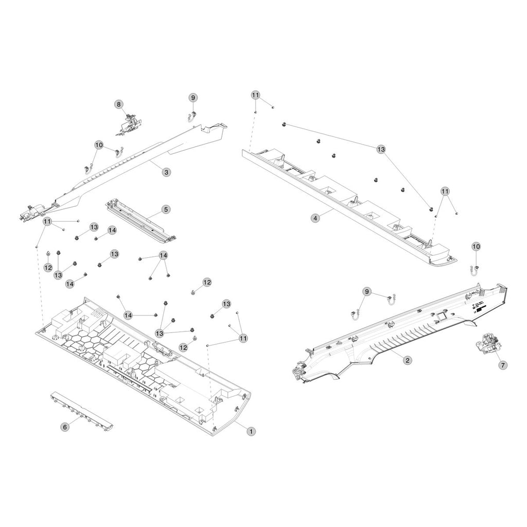 Tesla Cybertruck Headliner Trim parts diagram
