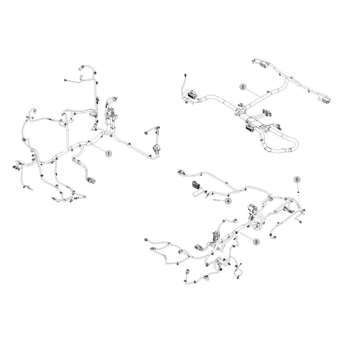 Tesla Cybertruck Frunk and Cabin Harnesses parts diagram