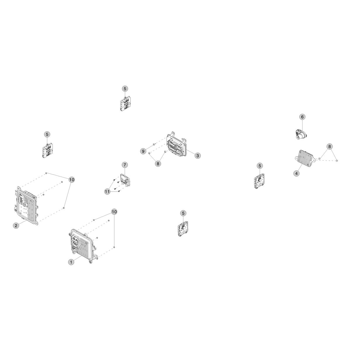 Tesla Cybertruck Body Controllers parts diagram