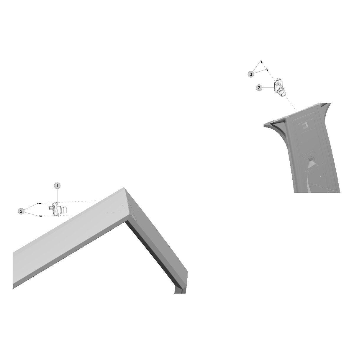 Tesla Cybertruck Side and Fender Flare Cameras parts diagram