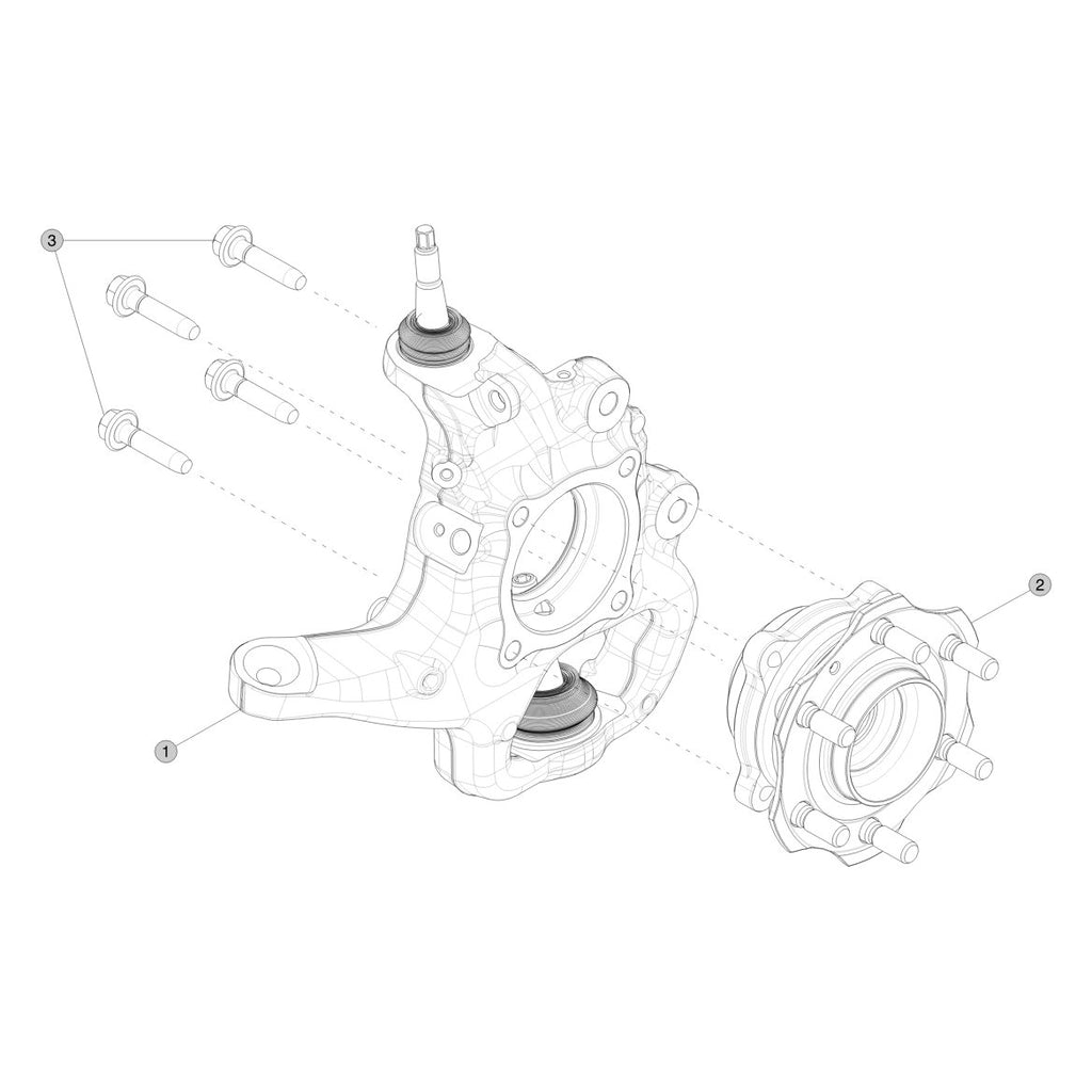 Tesla Cybertruck Rear Knuckle - Hub and Bearing parts diagram