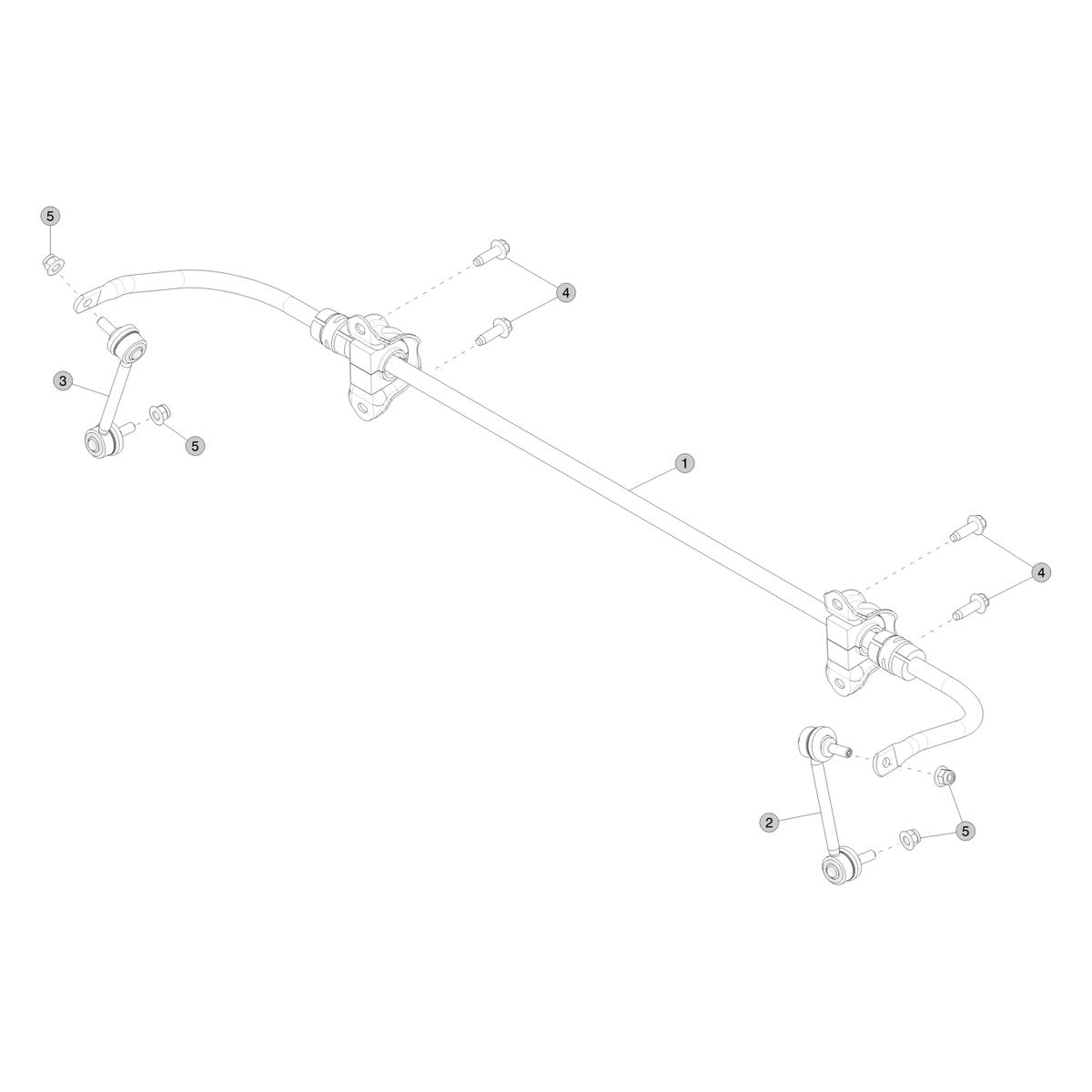 Tesla Cybertruck Rear Stabilizer Bar and Links parts diagram