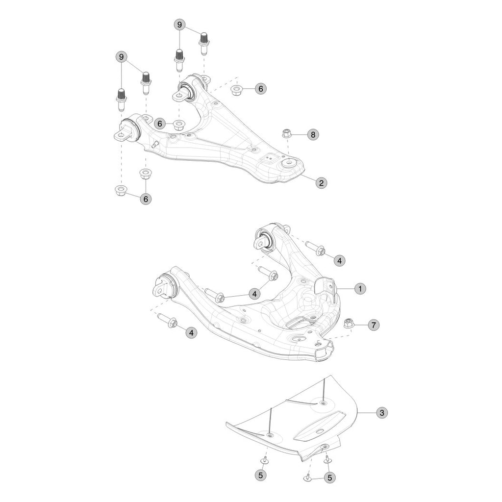 Tesla Cybertruck Rear Suspension Arms parts diagram