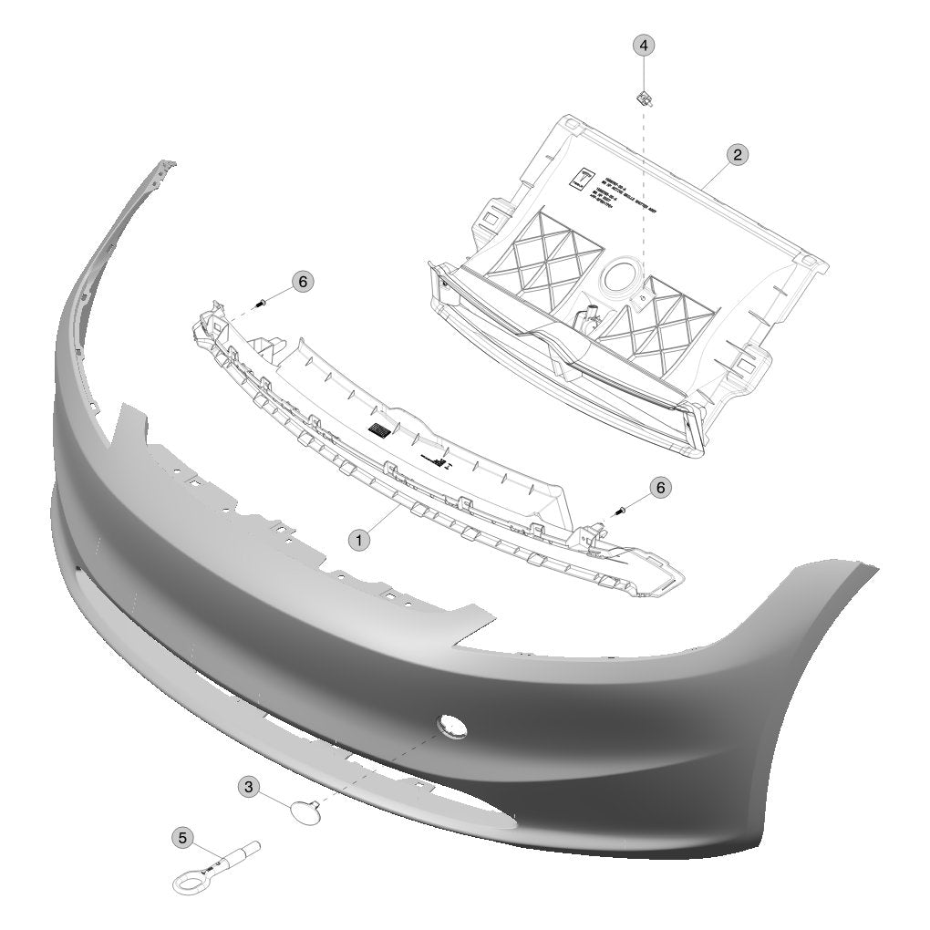 Tesla Model 3 Highland Front Grille and Applique parts diagram