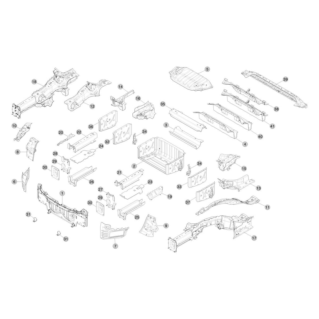 Tesla Model 3 Highland Rear End Panels parts diagram