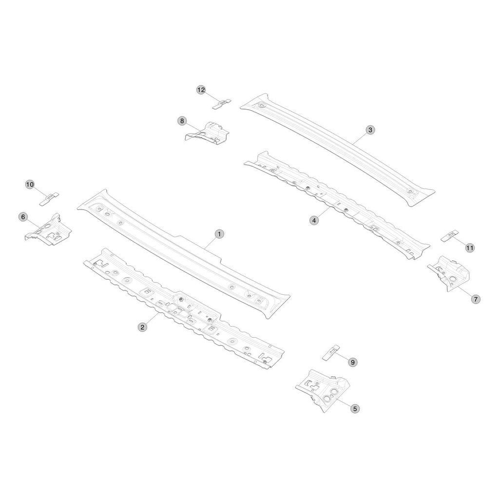 Tesla Model 3 Highland Roof Panels parts diagram