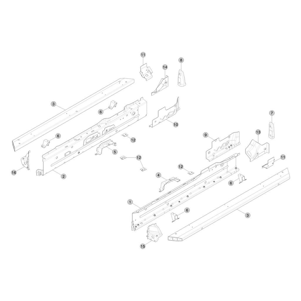 Tesla Model 3 Highland Sill Components parts diagram