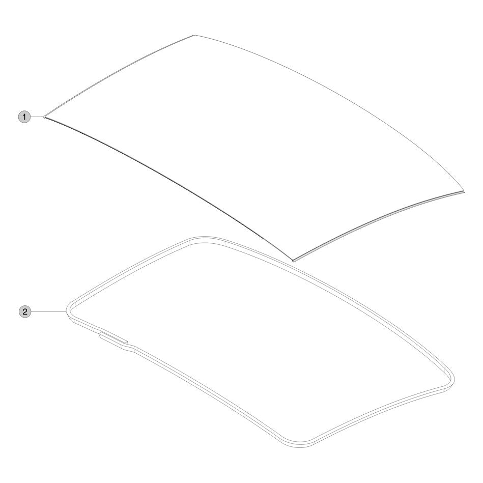 Tesla Model 3 Highland Roof Glass parts diagram