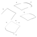 Tesla Model 3 Highland Windshield and Trunk Glass parts diagram