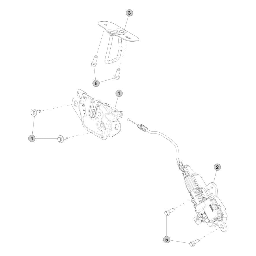 Tesla Model 3 Highland Hood Latch and Release parts diagram