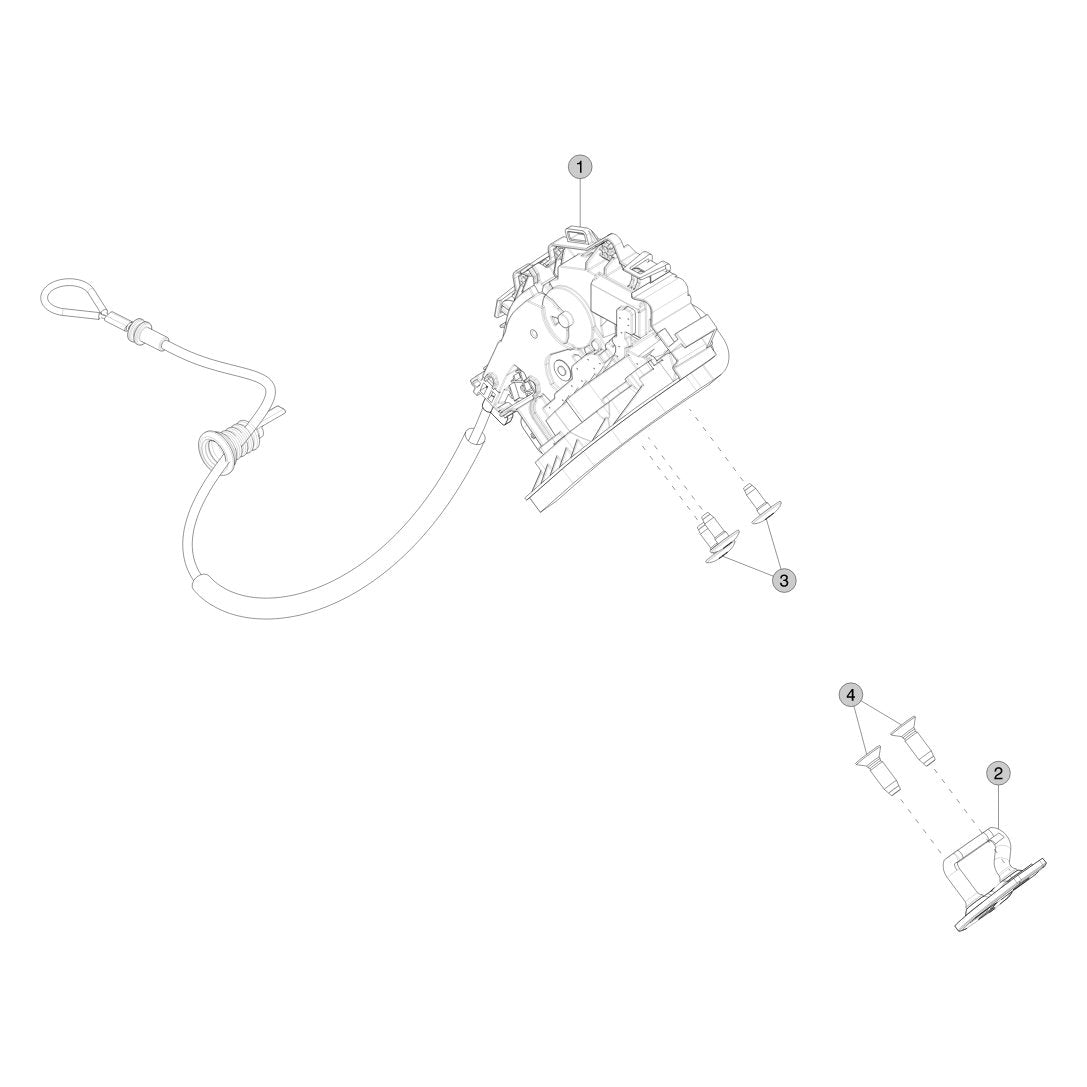 Tesla Model 3 Highland Rear Door Latch and Striker parts diagram