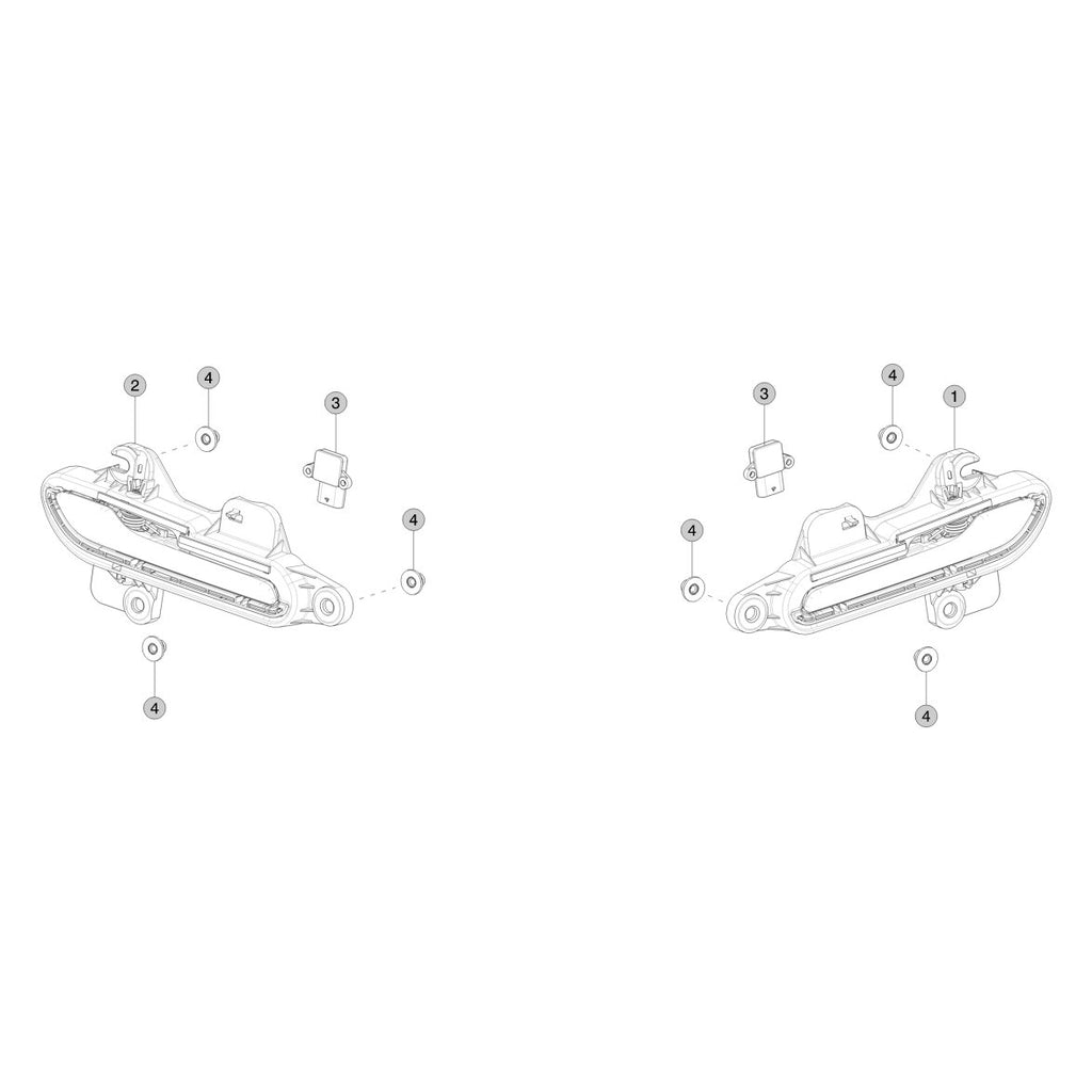 Tesla Model 3 Highland Front and Rear Exterior Door Handles parts diagram