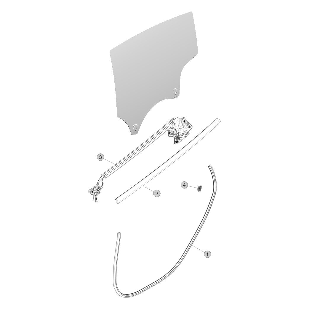 Tesla Model 3 Highland Rear Door Seals parts diagram