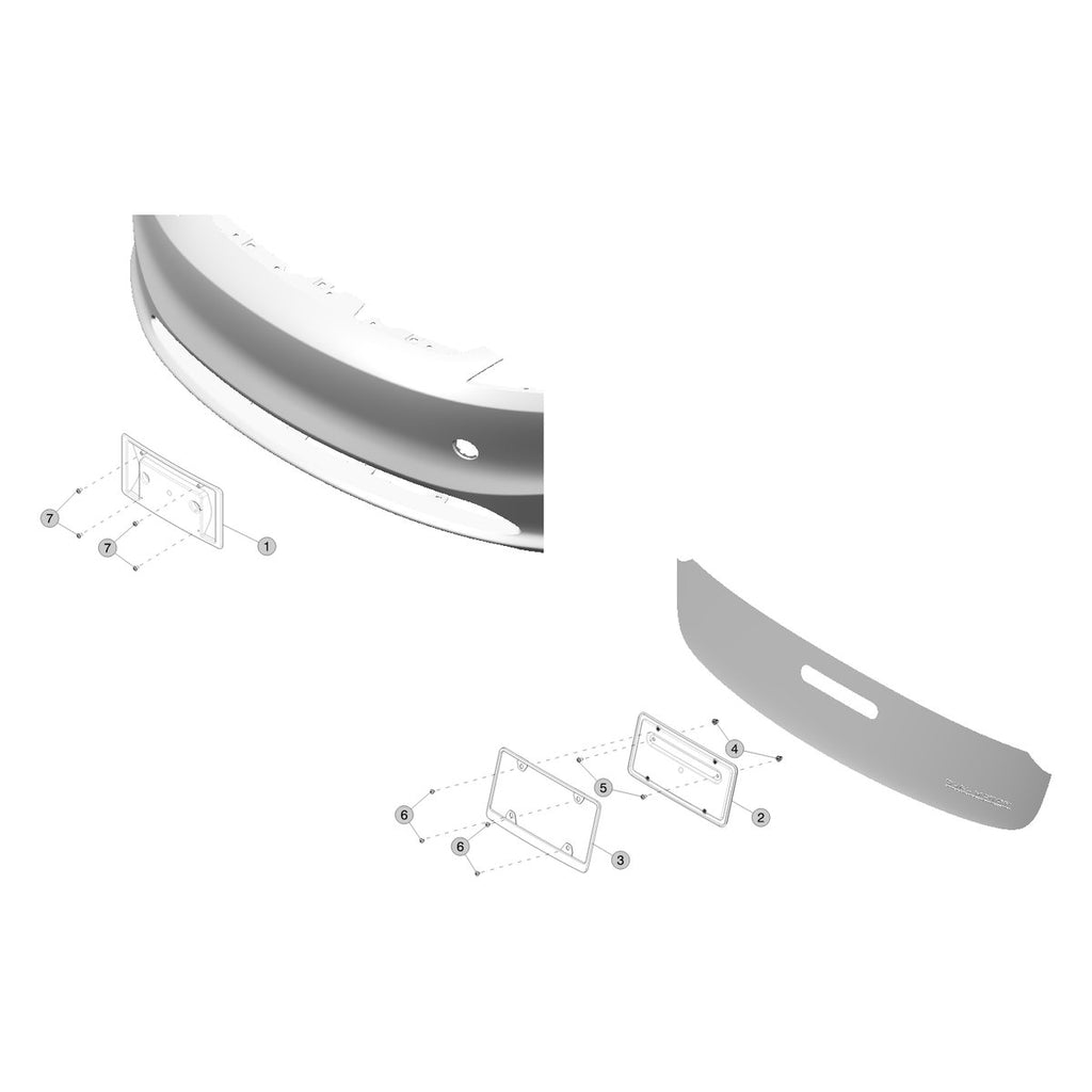 Tesla Model 3 Highland License Plate Mounting parts diagram