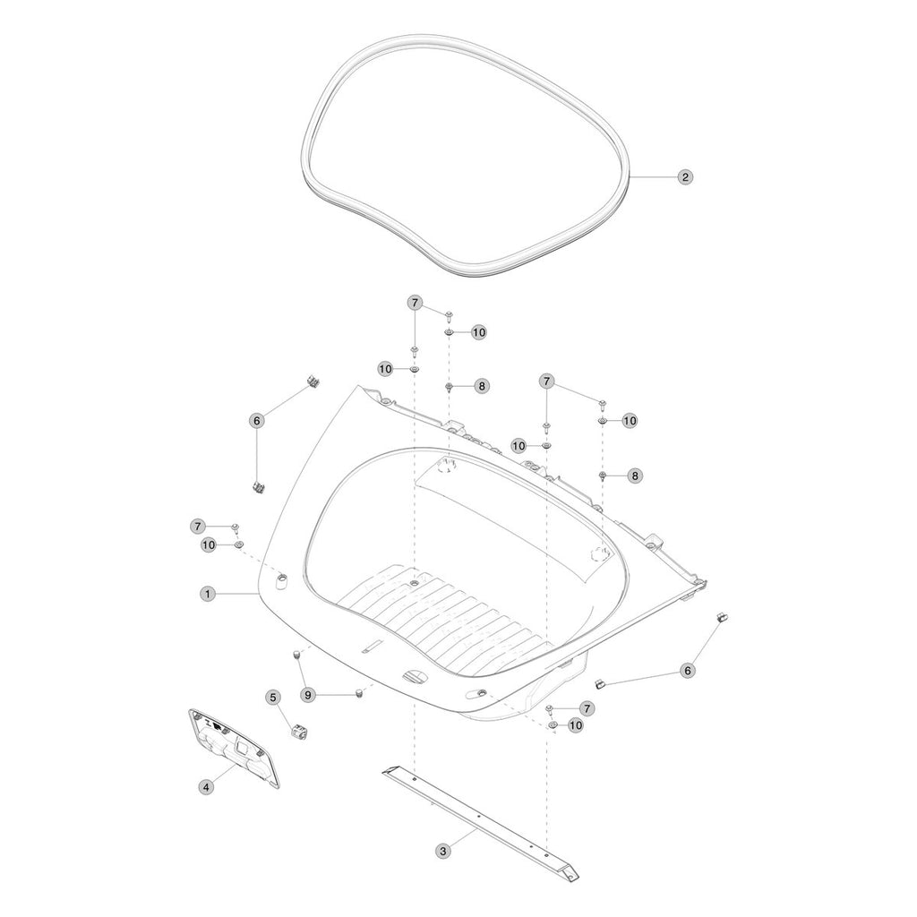 Tesla Model 3 Highland Front Luggage Storage Compartment parts diagram