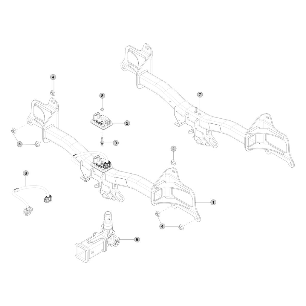 Tesla Model 3 Highland Trailer Hitch parts diagram