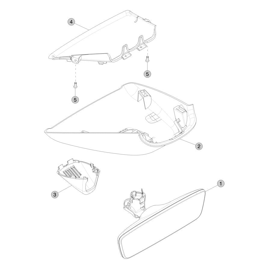 Tesla Model 3 Highland Rearview Mirror parts diagram