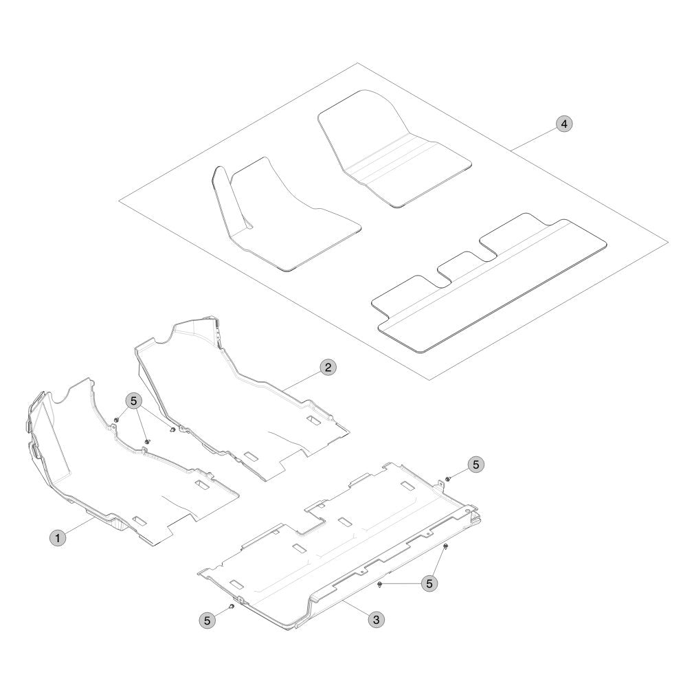 Tesla Model 3 Highland Passenger Compartment Carpet parts diagram