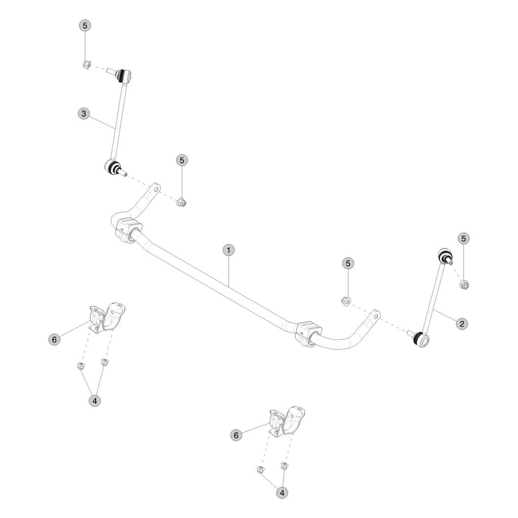 Tesla Model 3 Highland Front Stabilizer Bar and Links parts diagram