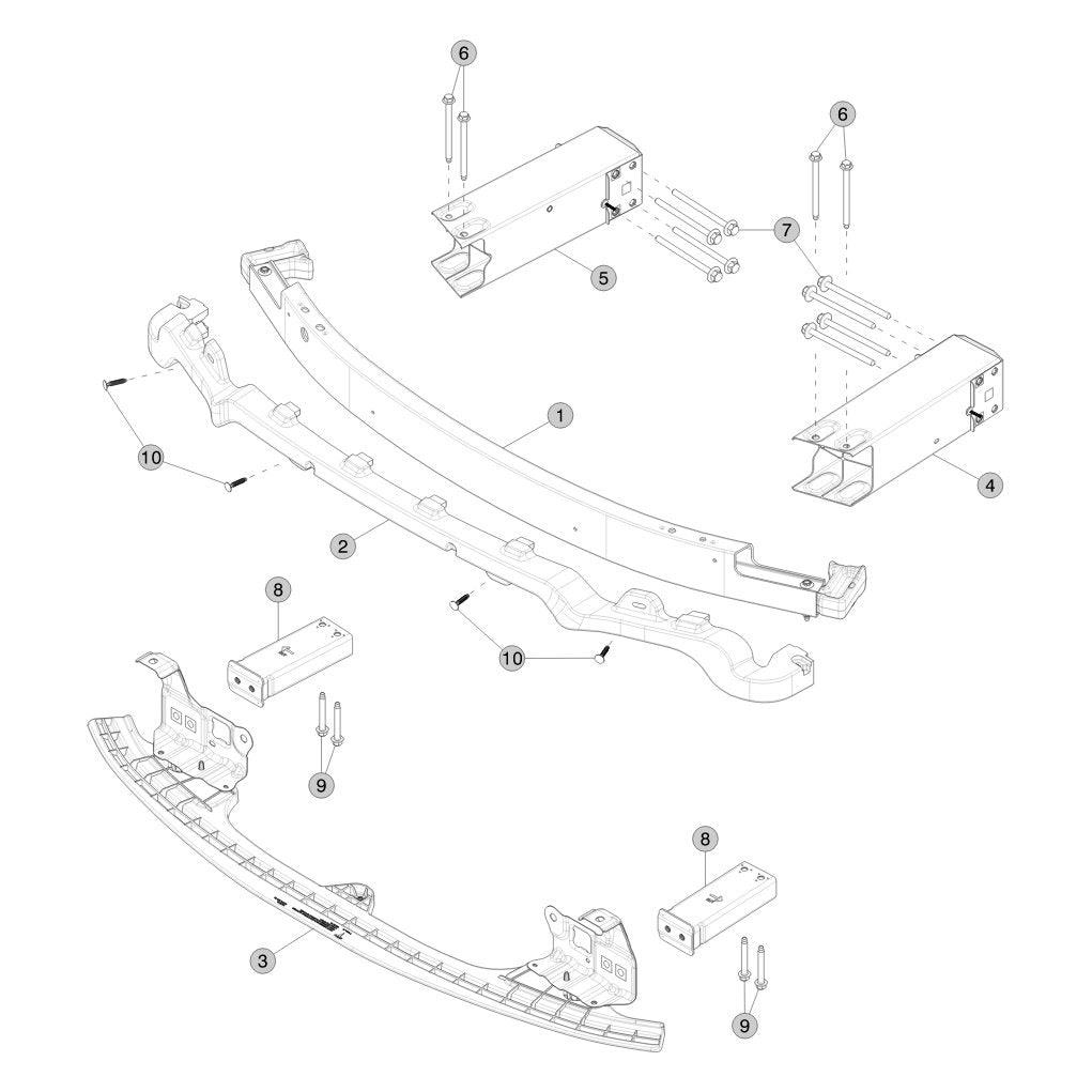 Tesla Model Y Juniper Front Energy Absorber parts diagram