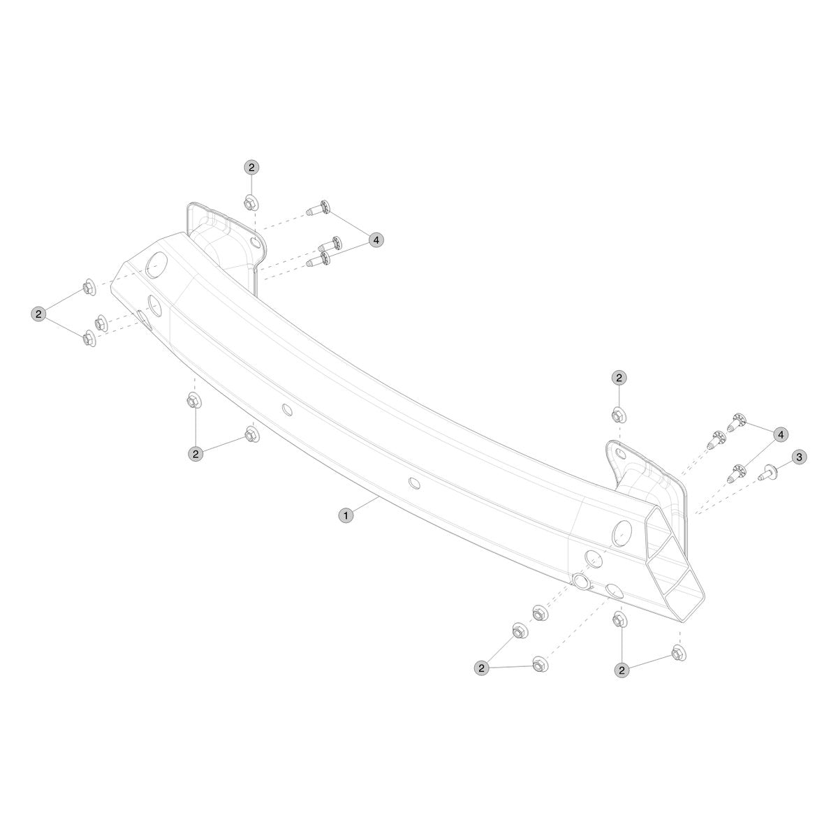 Tesla Model Y Juniper Rear Energy Absorber parts diagram