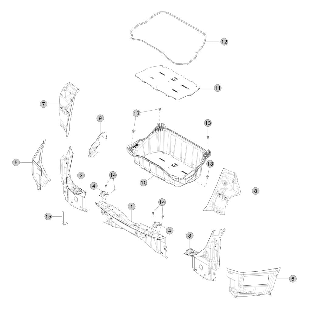Tesla Model Y Juniper Rear End Panels parts diagram