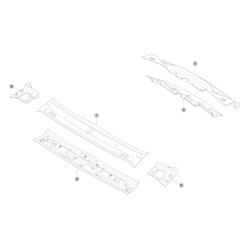 Tesla Model Y Juniper Roof Panels parts diagram