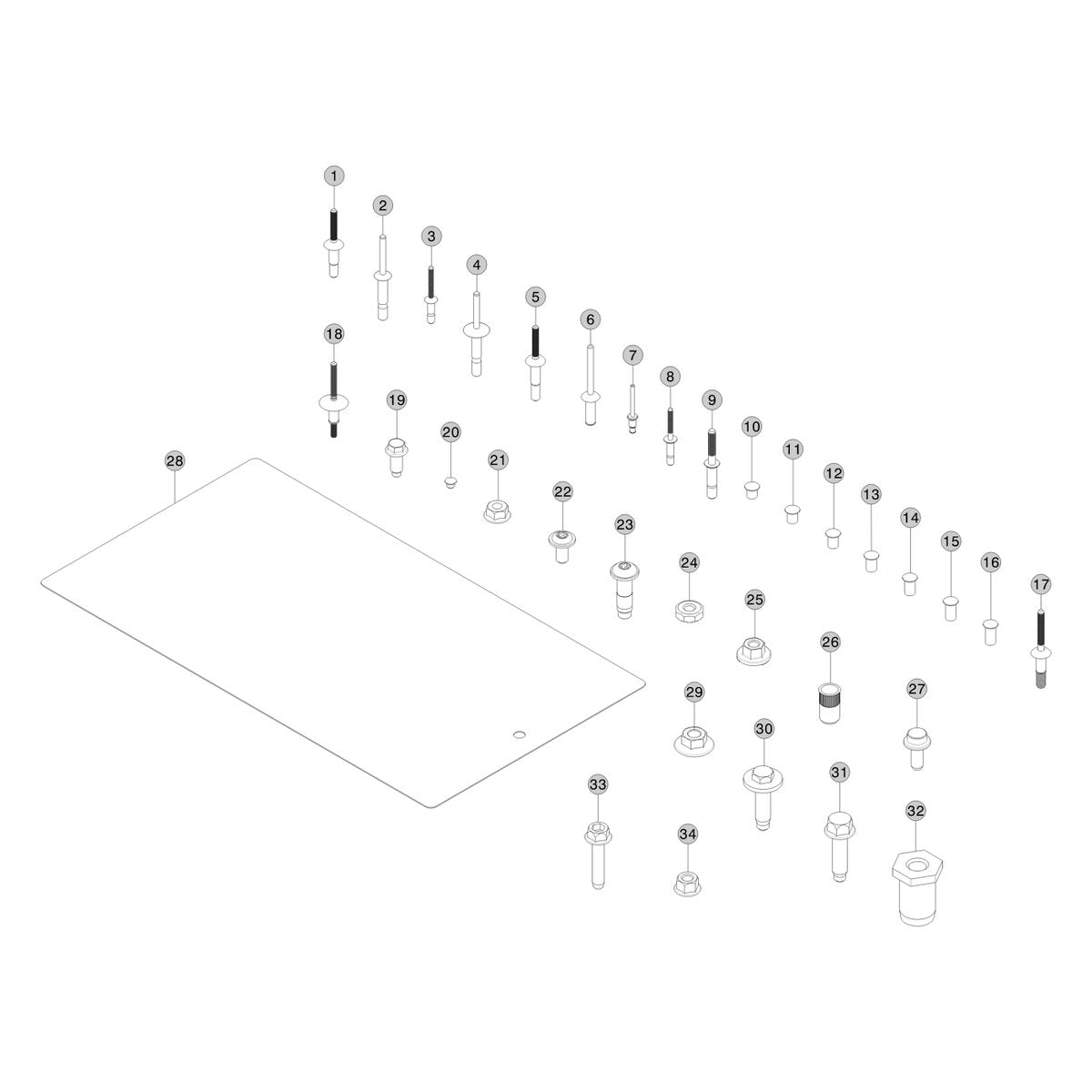 Tesla Model Y Juniper Structural Repair Consumables parts diagram