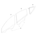 Tesla Model Y Juniper Front and Rear Door Glass parts diagram