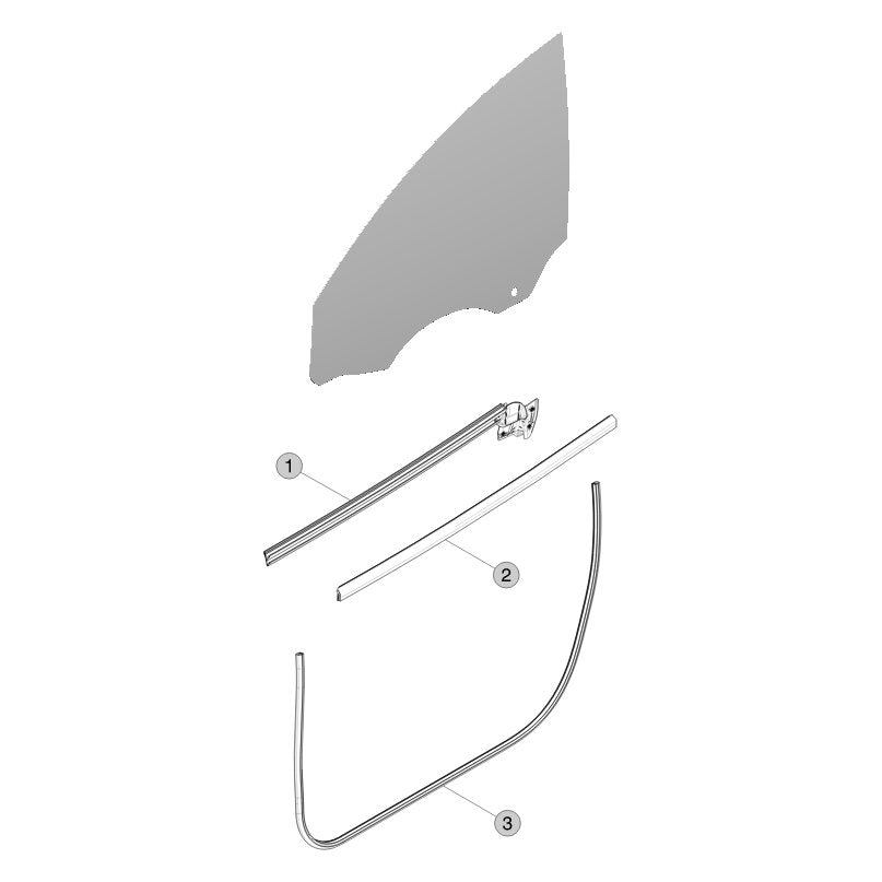 Tesla Model Y Juniper Front Door Seals parts diagram