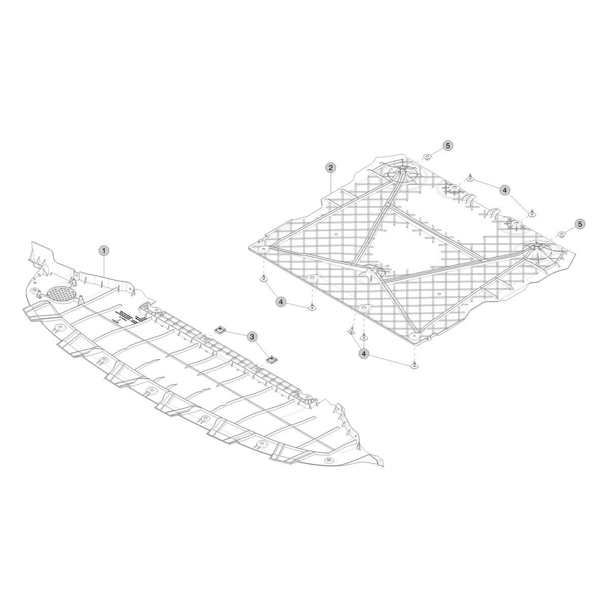 Tesla Model Y Juniper Front Undertray parts diagram