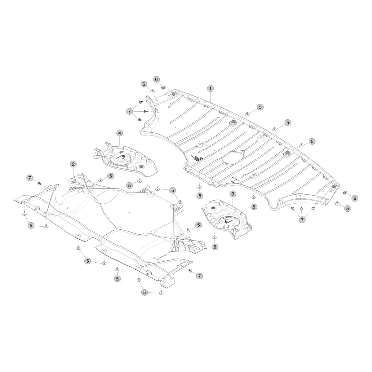 Tesla Model Y Juniper Rear Undertray and Diffuser parts diagram