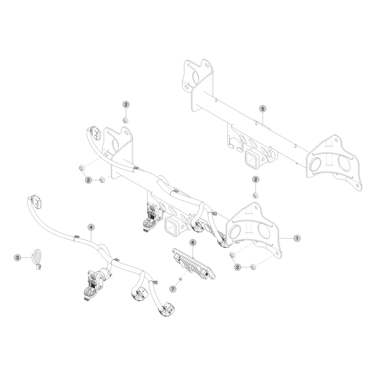 Tesla Model Y Juniper Trailer Hitch parts diagram