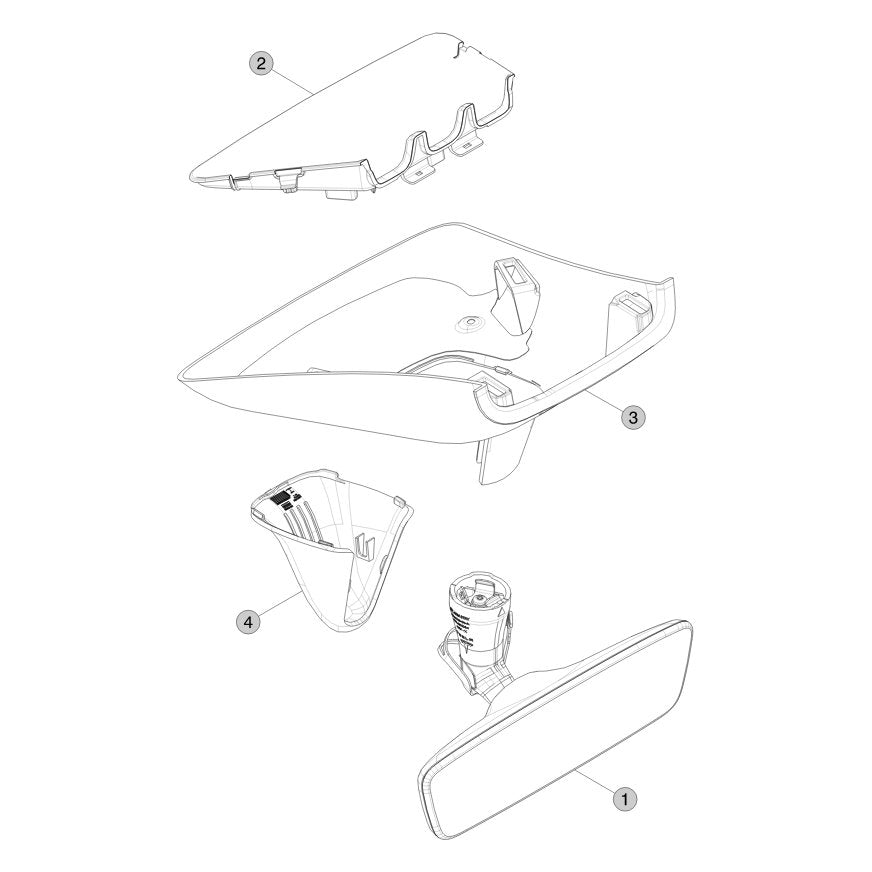 Tesla Model Y Juniper Rearview Mirror parts diagram