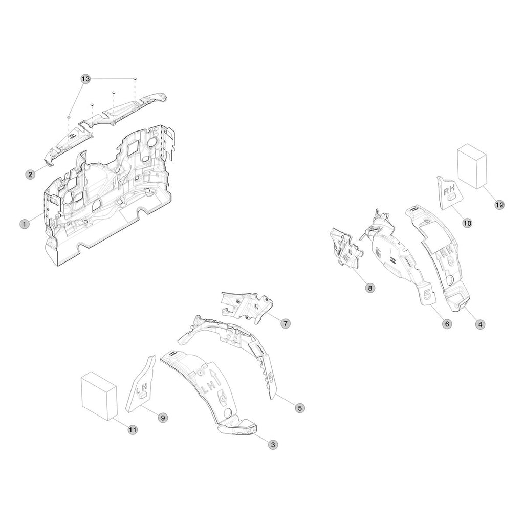 Tesla Model Y Juniper Interior Sound Insulation parts diagram