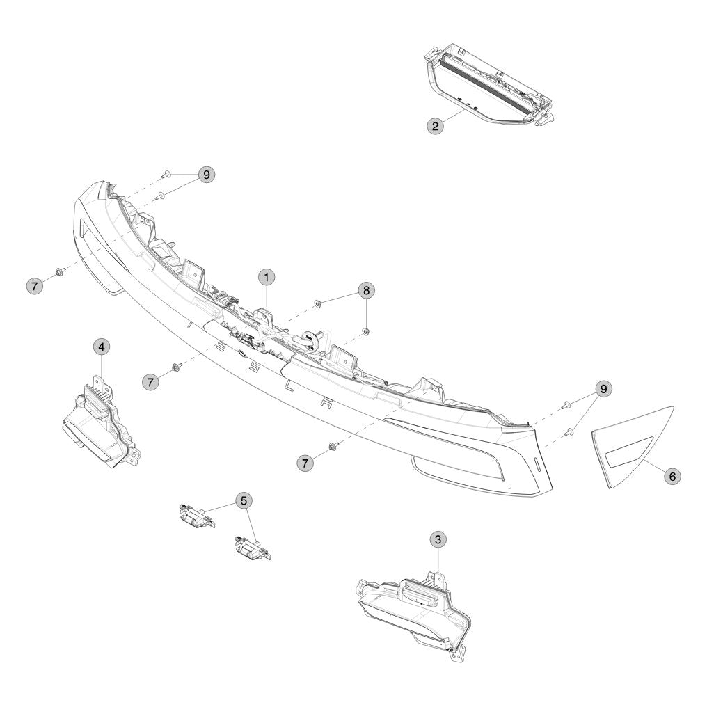 Tesla Model Y Juniper Tail Lights parts diagram