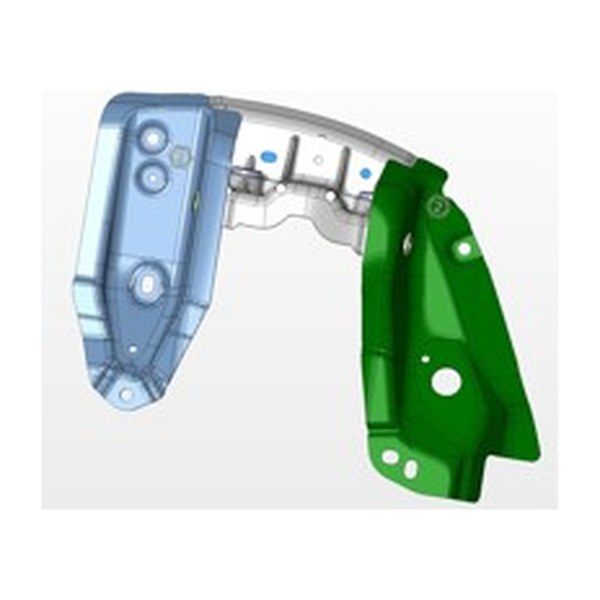 Assembly - Damper Mount with Reinforcements - Right Hand - Tesla part 1834912-S0-C